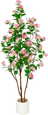 Artificial Eucalyptus Tree, 5ft Fake Silver Dollar Leaves Plant with White Pot, Silk Faux Tree for Indoor House Office Home Living Room Floor Décor in Saudi Arabia