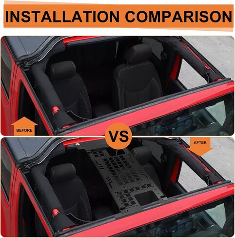 Roof Molle Panel, Compatible with 2007-2018 Jk (Hardtop Models Only), Roof Rack Storage, No Drilling Required in Saudi Arabia