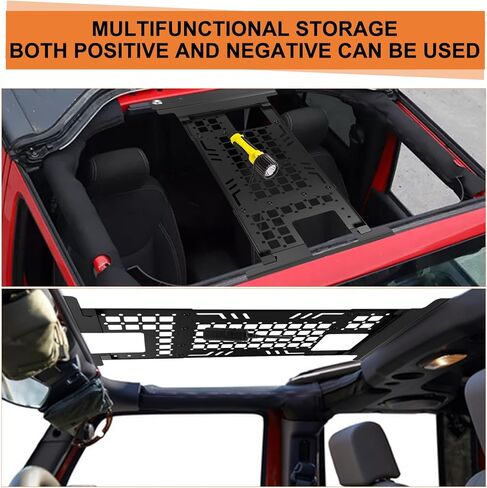 Roof Molle Panel, Compatible with 2007-2018 Jk (Hardtop Models Only), Roof Rack Storage, No Drilling Required in Saudi Arabia