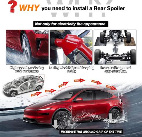 Powerty Rear Spoiler Wing for 2025 2026 Tesla Model Y Juniper,Rear Trunk Lip Wing Sporty Appearance for Model Y Juniper Accessories Carbon Fiber in Saudi Arabia