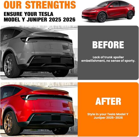 Powerty Rear Spoiler Wing for 2025 2026 Tesla Model Y Juniper,Rear Trunk Lip Wing Sporty Appearance for Model Y Juniper Accessories Carbon Fiber in Saudi Arabia