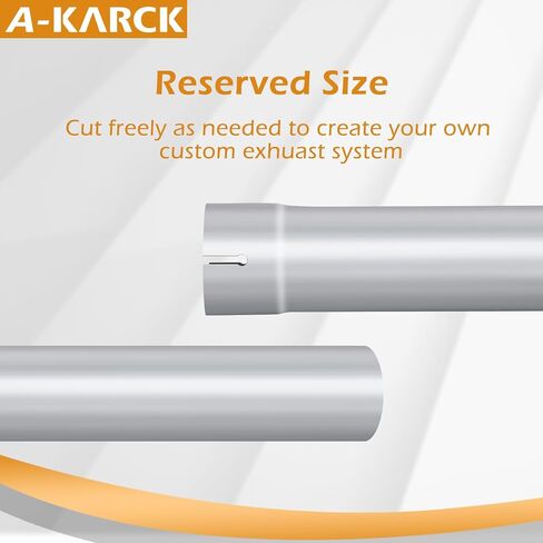 A-KARCK 3.5 بوصة مستقيم DIY أنبوب عادم مغزل مخصص، أنابيب صناعية، ملاءمة عالمية، طول 30 بوصة، أنبوب مستقيم مغزل 3.5 بوصة in Saudi Arabia