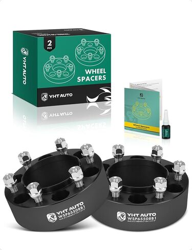 YHTAUTO 4 قطع 6x5.5 فواصل عجلات مركزية مقاس 2 بوصة تناسب 01-20 تاكوما، 96-20 4Runner، Tundra، Sequoia، FJ Cruiser، LX450، GX460، GX470، 6 فواصل إطارات سوداء مع مسامير M12x1.5، تجويف محور 106 مم in Saudi Arabia