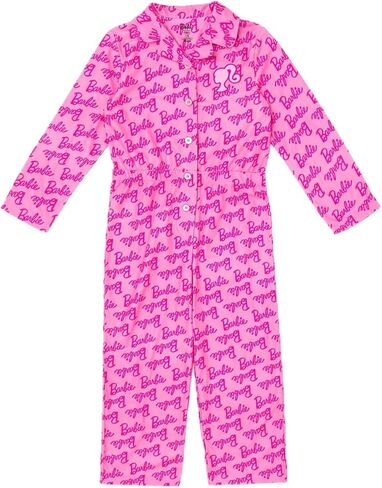 Barbie Girls Fleece Pajama Coverall and Sleep Mask PJs Set Little Kid to Big Kid Sizes (4-14-16) in Saudi Arabia