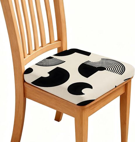 Chair Seat Covers - Waterproof Stretch Printed Dining Room Chair Cover with Elastic Ties Removable Washable Dining Upholstered Chairs Protector (Cyan, Four-Piece Set) in Saudi Arabia
