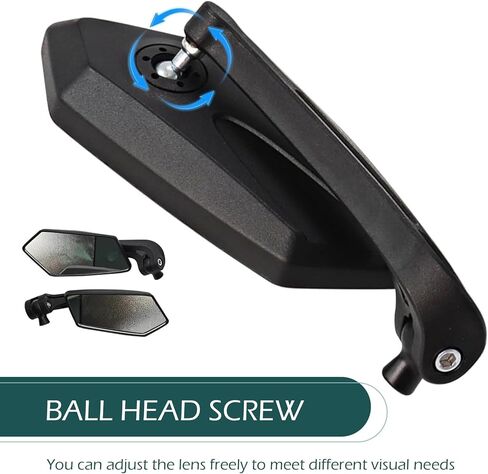 2 PCS Motorcycle Rear View Mirrors, Adjustable Convex Side Mirrors Modified Accessories, Wide Angle Rearview Mirror, Universal for Bike, Scooter, ATV, UTV, Dirt Bike and More (Black) in Saudi Arabia