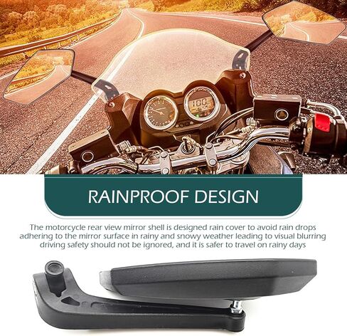 2 PCS Motorcycle Rear View Mirrors, Adjustable Convex Side Mirrors Modified Accessories, Wide Angle Rearview Mirror, Universal for Bike, Scooter, ATV, UTV, Dirt Bike and More (Black) in Saudi Arabia