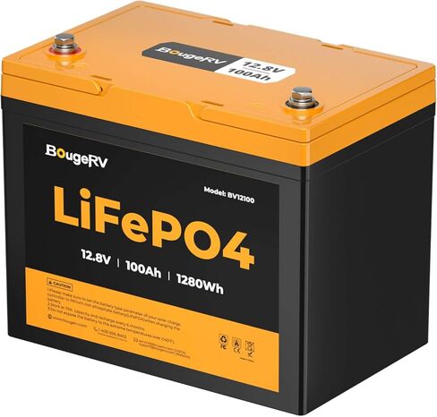 【ترقية】بطارية BougeRV 12V 100Ah Group 24 LiFePO4، حماية من درجات الحرارة المنخفضة، 100A BMS مدمجة، دورة عميقة 1280 وات في الساعة، بطارية ليثيوم فوسفات الحديد مثالية للمركبات الترفيهية ومحرك التصيد والبحرية والطاقة الاحتياطية الشمسية in Saudi Arabia