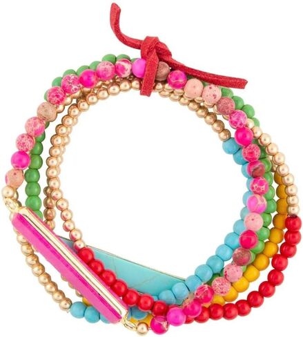 Barse Jewelry Serape Multi Stone Stretch Bracelet Set in Saudi Arabia