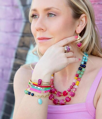 Barse Jewelry Serape Multi Stone Stretch Bracelet Set in Saudi Arabia