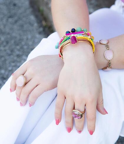 Barse Jewelry Serape Multi Stone Stretch Bracelet Set in Saudi Arabia