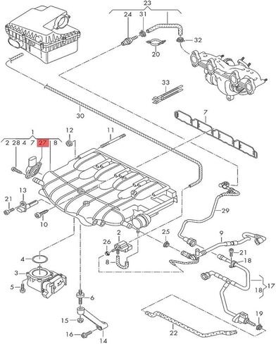 1.8T 2.0T Engine Air Intake Manifold Position Sensor for VW Golf 6 GTI Jetta A5 A6 GLI Passat B6 B7 Tiguan R Line 07L907386B in Saudi Arabia