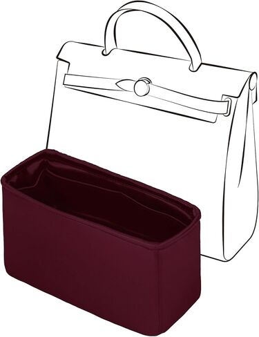 Silky Insert for Hermes Herbag Zip 31, Lightweight Purse Organizer Insert with Keychain Fit for Herbag 31(Rouge H) in Saudi Arabia