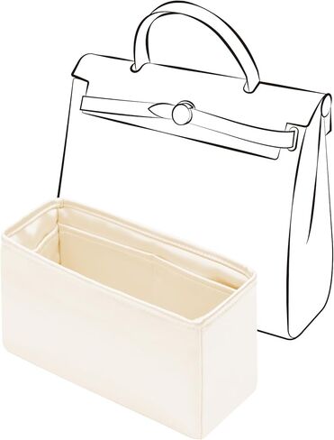 Silky Insert for Hermes Herbag Zip 31, Lightweight Purse Organizer Insert with Keychain Fit for Herbag 31(Rouge H) in Saudi Arabia
