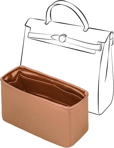 Silky Insert for Hermes Herbag Zip 31, Lightweight Purse Organizer Insert with Keychain Fit for Herbag 31(Rouge H) in Saudi Arabia