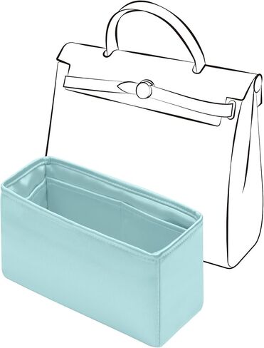 Silky Insert for Hermes Herbag Zip 31, Lightweight Purse Organizer Insert with Keychain Fit for Herbag 31(Rouge H) in Saudi Arabia