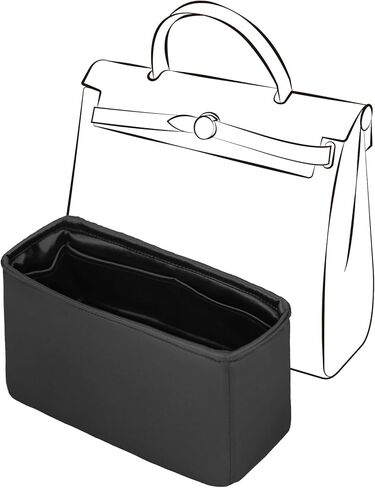 Silky Insert for Hermes Herbag Zip 31, Lightweight Purse Organizer Insert with Keychain Fit for Herbag 31(Rouge H) in Saudi Arabia