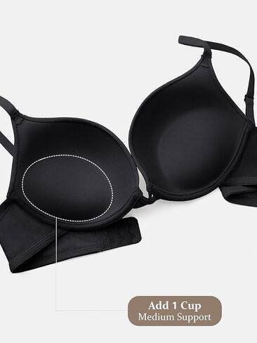 Push Up Bras for Women Demi Tshirt Bra Add 1 Cup Padded Sexy Plunge Smooth Underwire in Saudi Arabia