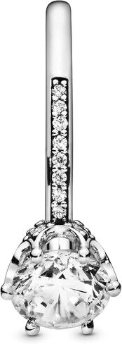PANDORA Clear Sparkling Crown Solitaire Ring - Promise Ring for Women - Sparkling Jewelry for Women - Sterling Silver with Clear Cubic Zirconia - Size 7 in Saudi Arabia