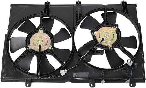 Radiator Cooling Fan Assembly Compatible with 2003-2006 for Mitsubishi for Outlander 2.4L, Black Radiator Fan Direct Fit Replacement for Engine Cooling Fan in Saudi Arabia