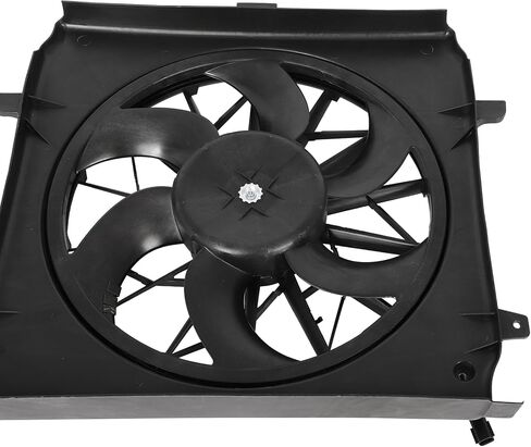 Radiator Cooling Fan Assembly Compatible with 2002-2003 for Jeep for Liberty 3.7L 2002-2004 for Jeep for Liberty 2.4L, Black Radiator Fan Direct Fit Replacement for Engine Cooling Fan in Saudi Arabia