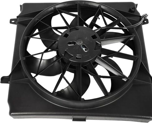 Radiator Cooling Fan Assembly Compatible with 2002-2003 for Jeep for Liberty 3.7L 2002-2004 for Jeep for Liberty 2.4L, Black Radiator Fan Direct Fit Replacement for Engine Cooling Fan in Saudi Arabia