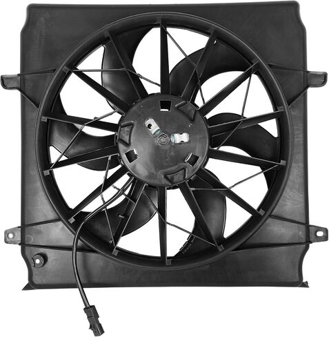 Radiator Cooling Fan Assembly Compatible with 2002-2003 for Jeep for Liberty 3.7L 2002-2004 for Jeep for Liberty 2.4L, Black Radiator Fan Direct Fit Replacement for Engine Cooling Fan in Saudi Arabia