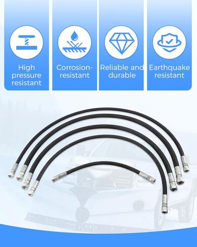 16" 36" 38" 42" 42" Hydraulic Hose Kit Fit for Fisher Xtreme V2 Snowplow, 1/4'' 3/8'' Receiver,Replacement JR16-04 JR16-06 in Saudi Arabia