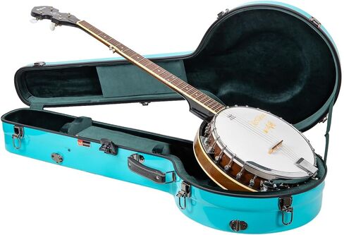 Crossrock Fiberglass Banjo Case Fits 5-String Resonator Styles, with Interior Compartment, Backpack Straps, Hygrometer, TSA Lock-Milky White (CRF2023BJMW) in Saudi Arabia