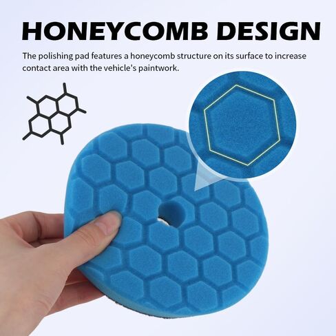 5PCS 6 Inch Polishing Pads Kit Sponge & Polyester,Heavy Duty Reusable Car Buffing Pads Kit for Car Paint/Body,Hook and Loop Buffer Pad Fit 5 Inch Adapter Cars Accessories in Saudi Arabia