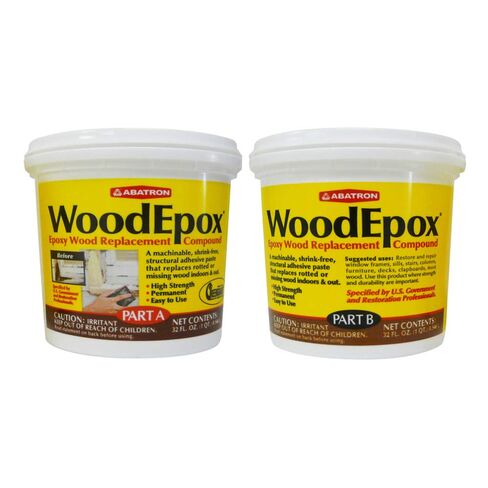 مجموعة Abatron WoodEpox - 2 باينت - حشو لاصق إيبوكسي هيكلي مكون من جزأين - معجون حشو الخشب in Saudi Arabia