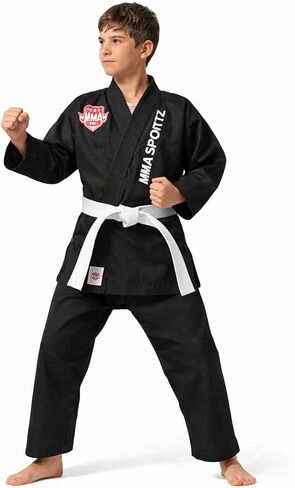 جي جيتسو البرازيلية (BJJ) خفيفة الوزن للتدريب للأطفال | مزيج من القطن والبوليستر بنسبة 100% | مع الحزام الأبيض مجاناً in Kuwait