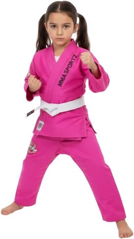 Brazilian Jiu-Jitsu (BJJ) Lightweight Training Gi for Kids | 100% Cotton-Poly Blend | with Free White Belt in Saudi Arabia