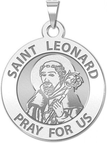PicturesOnGold.com Saint Leonard Religious Medal - 3/4 Inch Size of a Nickel -Sterling Silver in Saudi Arabia