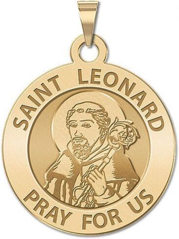 PicturesOnGold.com Saint Leonard Religious Medal - 3/4 Inch Size of a Nickel -Sterling Silver in Saudi Arabia