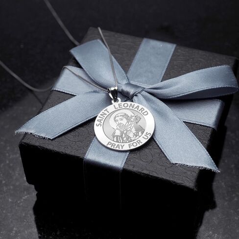 PicturesOnGold.com Saint Leonard Religious Medal - 3/4 Inch Size of a Nickel -Sterling Silver in Saudi Arabia