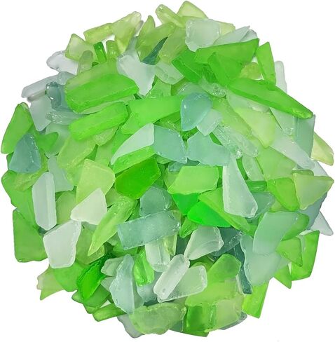 Crushed Sea Glass for Craft, 14Oz/400G Coastal Decor for Beach Wedding & Home, Frosted Flat Glass in Blue, White & Green in Saudi Arabia