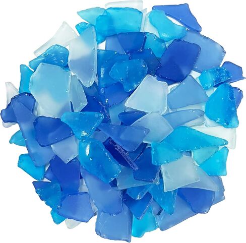 Crushed Sea Glass for Craft, 14Oz/400G Coastal Decor for Beach Wedding & Home, Frosted Flat Glass in Blue, White & Green in Saudi Arabia