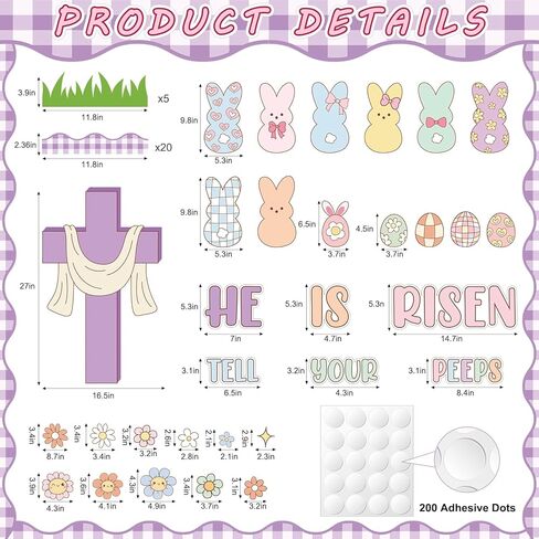 Easter Bunny Bulletin Board Decorations, Christian Religious Bulletin Board He is Risen Classroom Décor Bunny Peep Paper Cutouts Wall Décor for School Classroom Church Chalkboard Decorations in Saudi Arabia