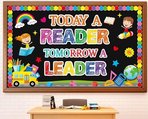 Read Bulletin Board Decorations Set Back to School Reading Classroom Decoration Today a Reader Tomorrow a Leader Paper Cutouts Welcome Bulletin Board Decor for School Kindergarten Door Chalkboard Wall in Saudi Arabia