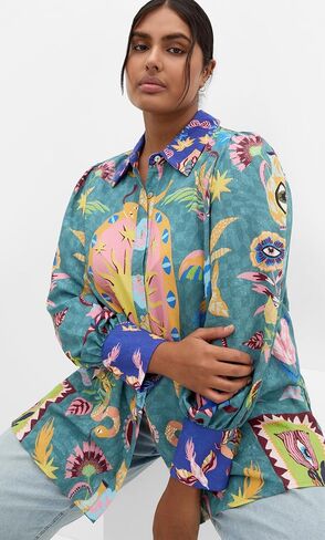 City Chic Women's Plus Size Shirt - Mystic Placement in Saudi Arabia