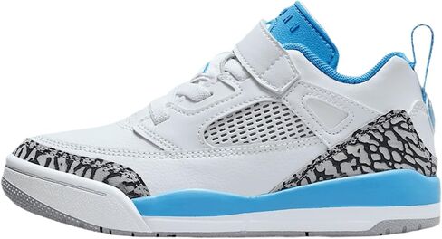 حذاء Jordan Spizike Low للأطفال الصغار (أبيض/رمادي ذئب/أنثراسايت/أزرق جامعي) مقاس 13 in Saudi Arabia