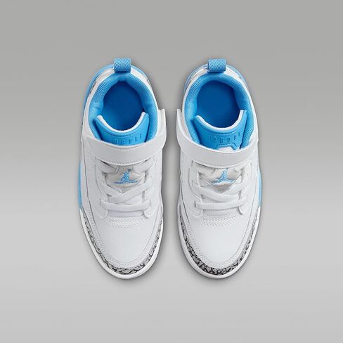 حذاء Jordan Spizike Low للأطفال الصغار (أبيض/رمادي ذئب/أنثراسايت/أزرق جامعي) مقاس 13 in Saudi Arabia