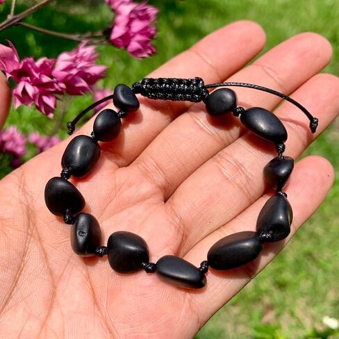 Shungite Crystal Protection Bracelet for Women - Adjustable Braided Rope, Healing Stone in Kuwait