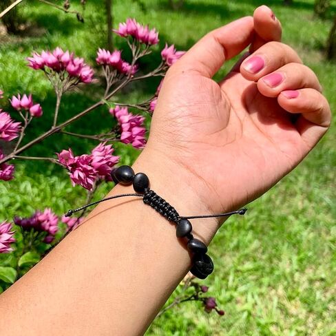 Shungite Crystal Protection Bracelet for Women - Adjustable Braided Rope, Healing Stone in Kuwait