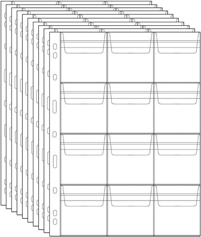 صفحات جيب للعملات المعدنية - 20 جيبًا قياسيًا بـ 9 فتحات لجيب العملات المعدنية، أكمام مجمعة للعملات المعدنية 10 أوراق CS03120 in Kuwait