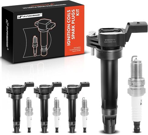 A-Premium Ignition Coils and Spark Plugs Kits Compatible with Chevrolet Spark 2013 2014 2015 L4 1.2L in Saudi Arabia