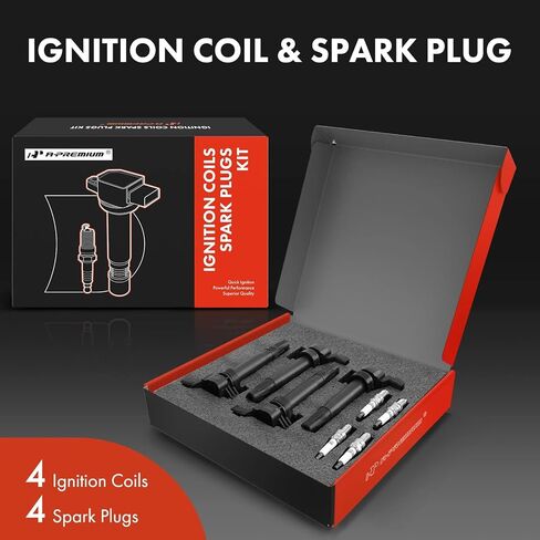 A-Premium Ignition Coils and Spark Plugs Kits Compatible with Chevrolet Spark 2013 2014 2015 L4 1.2L in Saudi Arabia