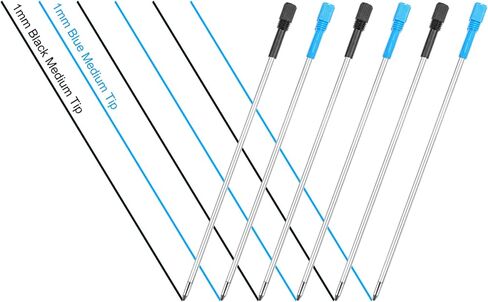 Blue Ink Refills 4.5inch (10pcs), Replaceable Ballpoint Pens Refills, 1mm Medium Point Metal Pen Refill(Blue) in Kuwait