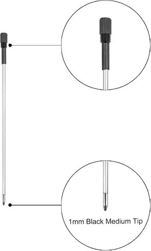 Blue Ink Refills 4.5inch (10pcs), Replaceable Ballpoint Pens Refills, 1mm Medium Point Metal Pen Refill(Blue) in Kuwait